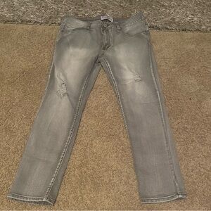 Indigo Light Gray Men's Straight Jeans